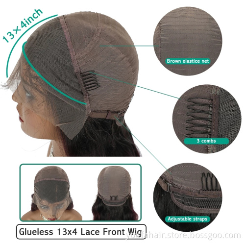 Italian Yaki Straight Virgin Lace Front Wig Human Hair Top Quality 8A 9A 10A Cuticle Aligned Peruvian Human Hair Front Lace Wig
